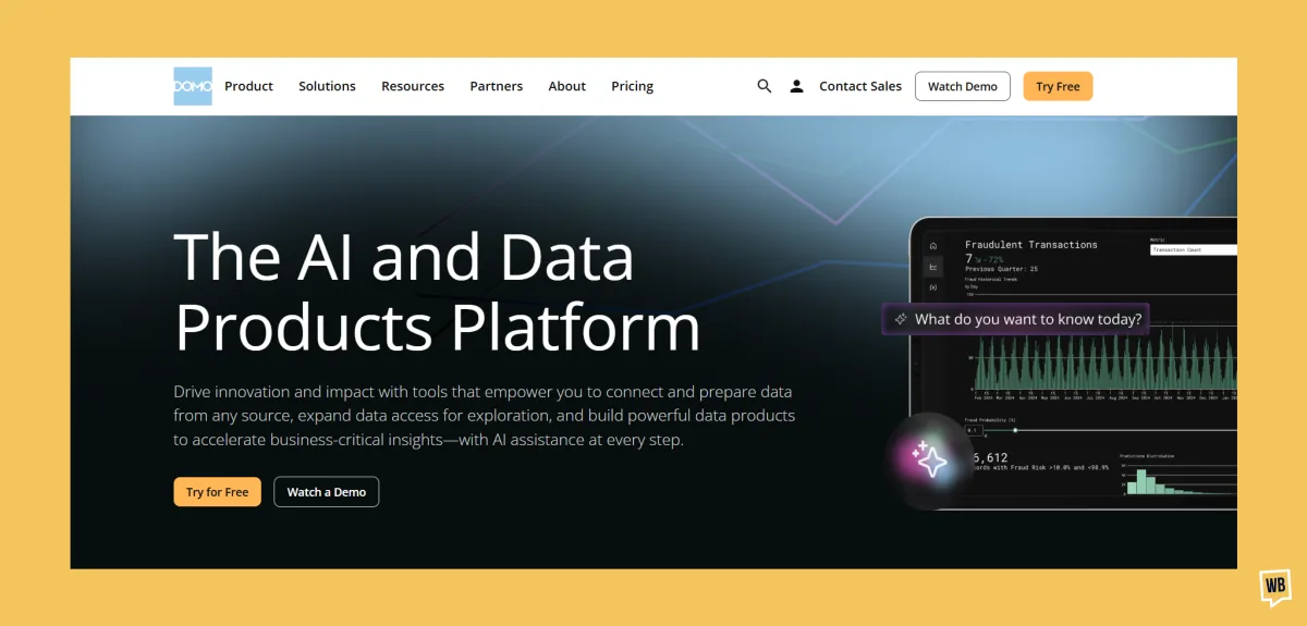 Domo is a data experience platform with AI-powered analytics