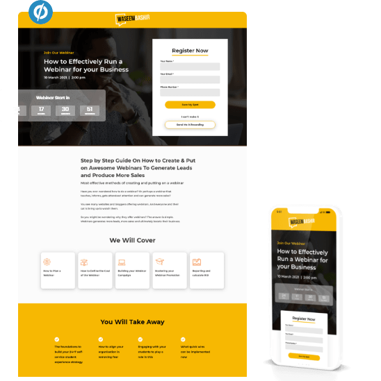 Unbounce Webinar Template & Swipe Files